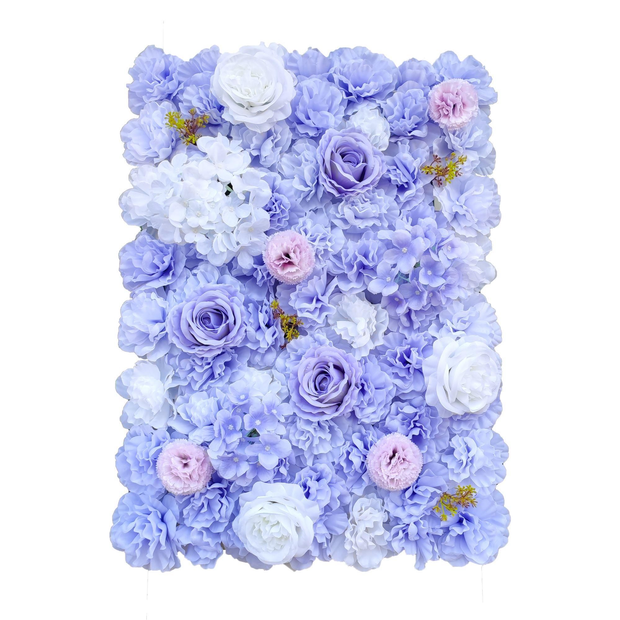V77-1193822_1193822_7 Artificial Flower Wall Backdrop Panel 40cm X 60cm Mixed Lilac Flowers - Image 1