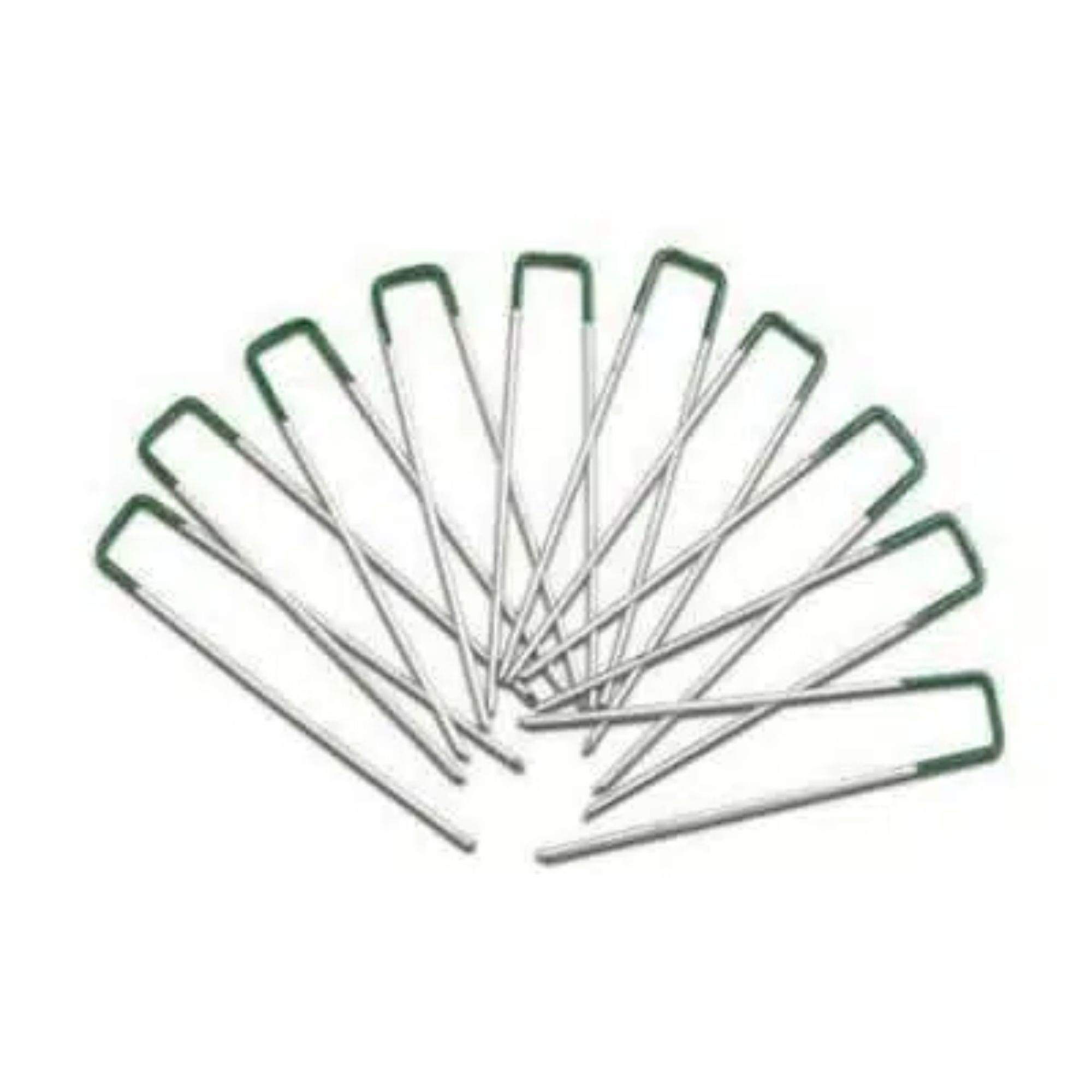 xr:d:DAEkD59r8M8:174,j:45268814841,t:23041605 Artificial Grass Roll Pegs / Fake Grass Galvanized Metal Pegs With Green Top 10 Pieces - Image 1