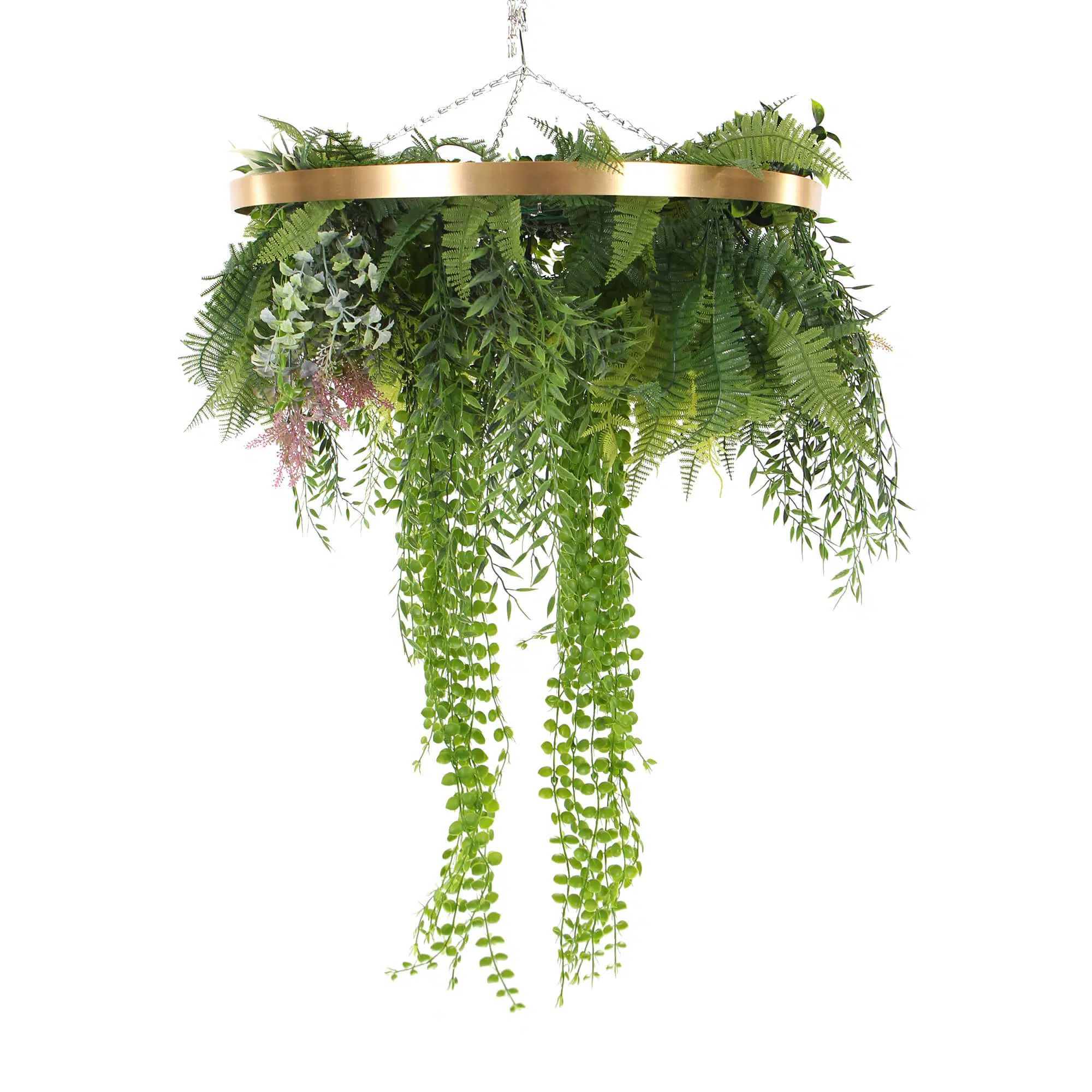 V77-8888882-89154-00 Imitation Gold Artificial Hanging Green Wall Disc 40cm (Limited Edition) - Image 1