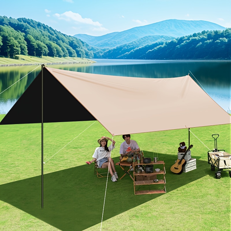 V888-ELOSUNG10041-203094-00 Outdoor camping square sky curtain, black glue sky curtain, sun and rain protection - Image 1