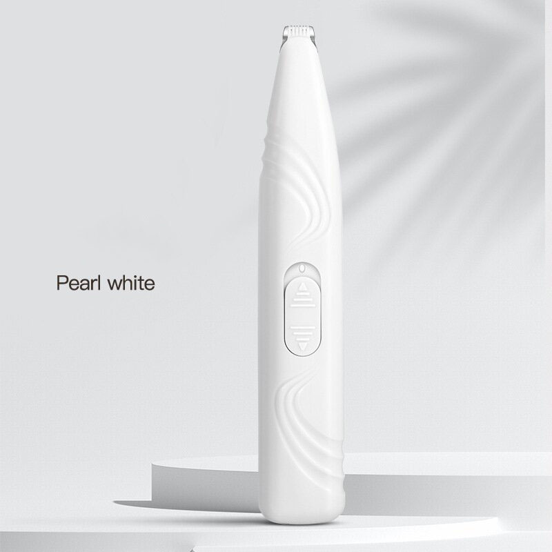 V888-ELOSUNG10118-204424-00 Pearl White Portable Pet Hair Trimmer with Precision Blade and Rechargeable Battery - Image 1