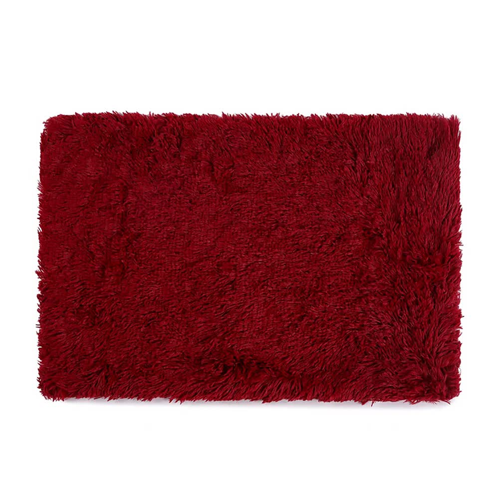 V888-ELOSUNG10411-204271-00 Fluffy Pet Blankets-Soft Faux Fur, Anti-Anxiety Cozy Throws for Cats and Dogs, M 80*55cm wine red - Image 1