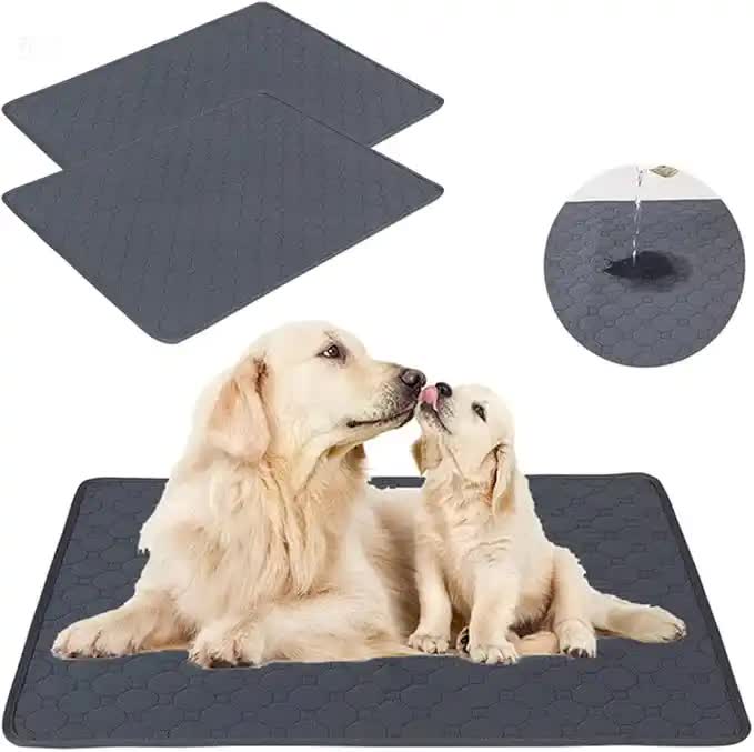 V888-ELOSUNG10422-204470-00 2 PCS Washable Waterproof Pet Pad -Non-Slip, Absorbent, Reusable Mat for Dogs and Cats S(60*45CM) - Image 1