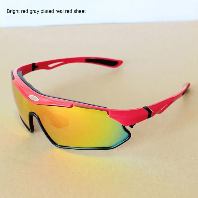 V888-ELOSUNG10557-205679-00 Multifunctional Cycling Glasses - Windproof and UV Protection Sports Eyewear Red - Image 1