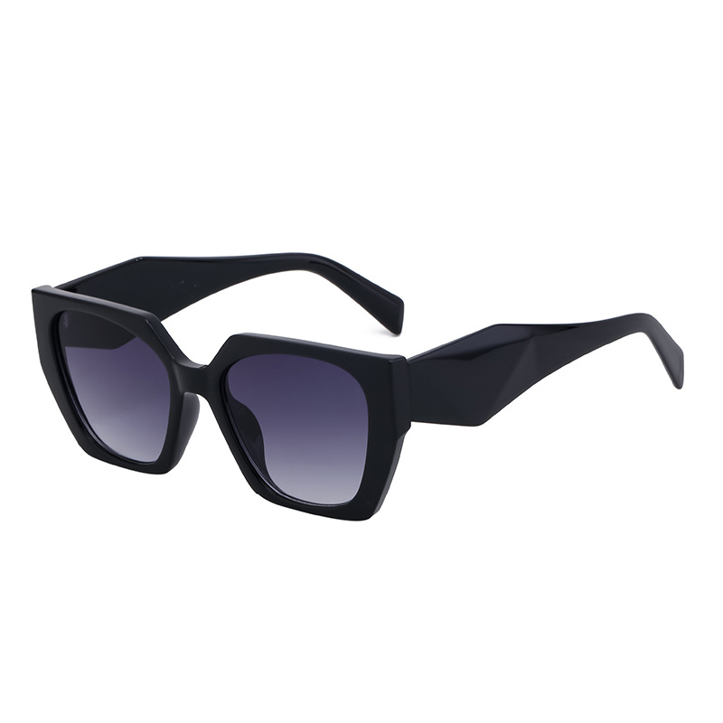 V888-ELOSUNG10588-205530-00 Bold Oversized Black Frame Grey Lens Sunglasses | UV400 Designer Fashion Shades - Image 1