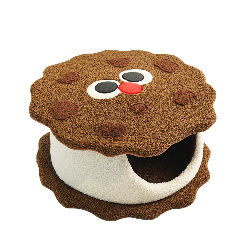 V888-ELOSUNG10731-205696-00 Adorable Cookie-Shaped Cat Bed - Cozy and Playful Pet Hideout (50x20 cm) - Image 1