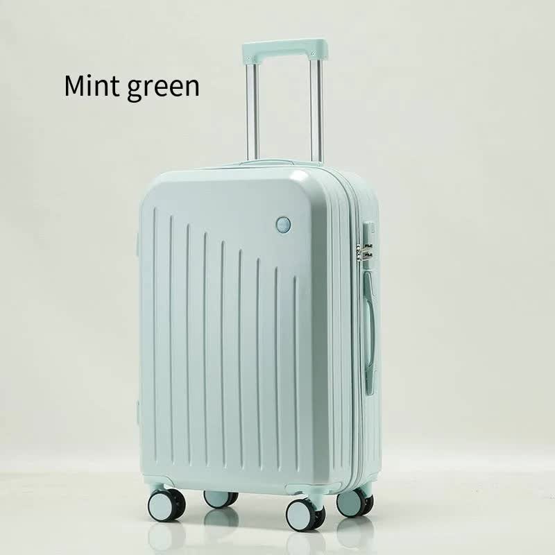 V888-ELOSUNG10778-205835-00 Smart Carry-On Luggage with Cup Holder & USB Charging Port - Mint green Color Spinner Suitcase for Travel Convenience 20 inch - Image 1