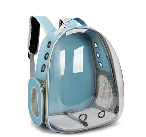 V888-ELOSUNG10802-205654-00 Light Blue Pet Carrier Backpack with Transparent Window 33*18*42cm - Image 1