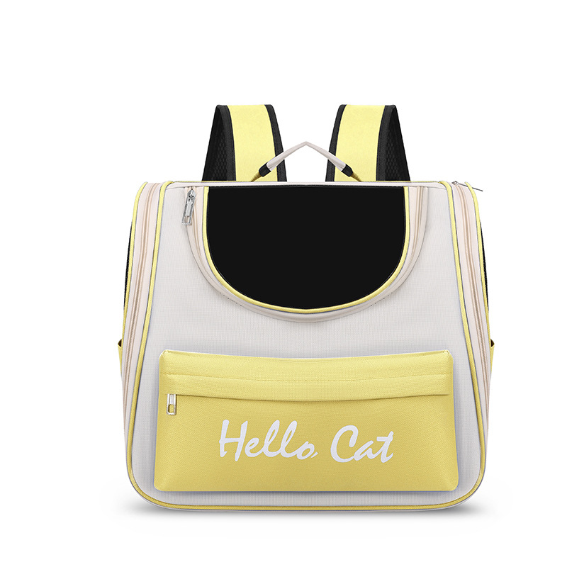 V888-ELOSUNG10808-205647-00 Yellow Transparent Pet Carrier Backpack for Cats and Small Dogs - Image 1