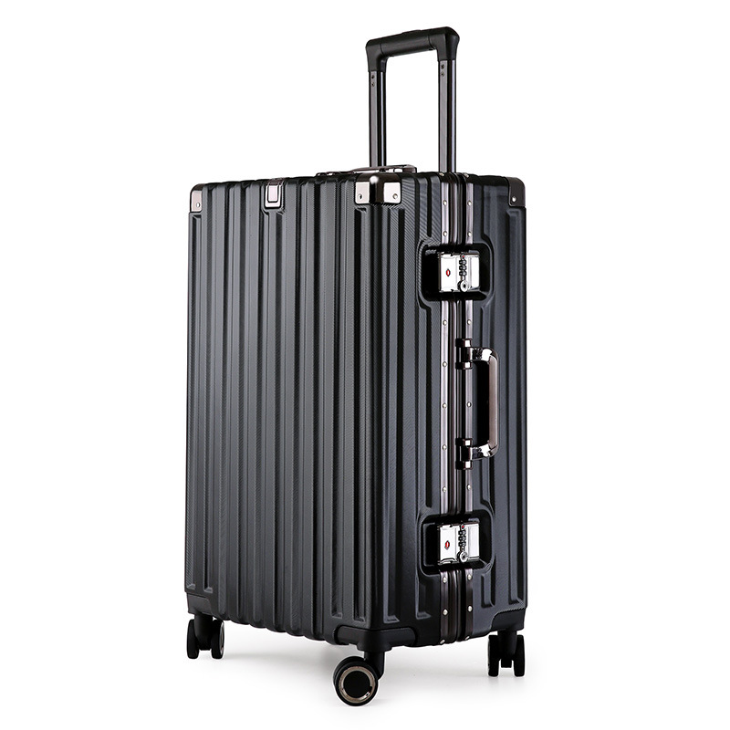 V888-ELOSUNG11009-206400-00 Aluminum Alloy Hard-Shell Suitcase with TSA Lock -22" Spinner Luggage in Black - Image 1