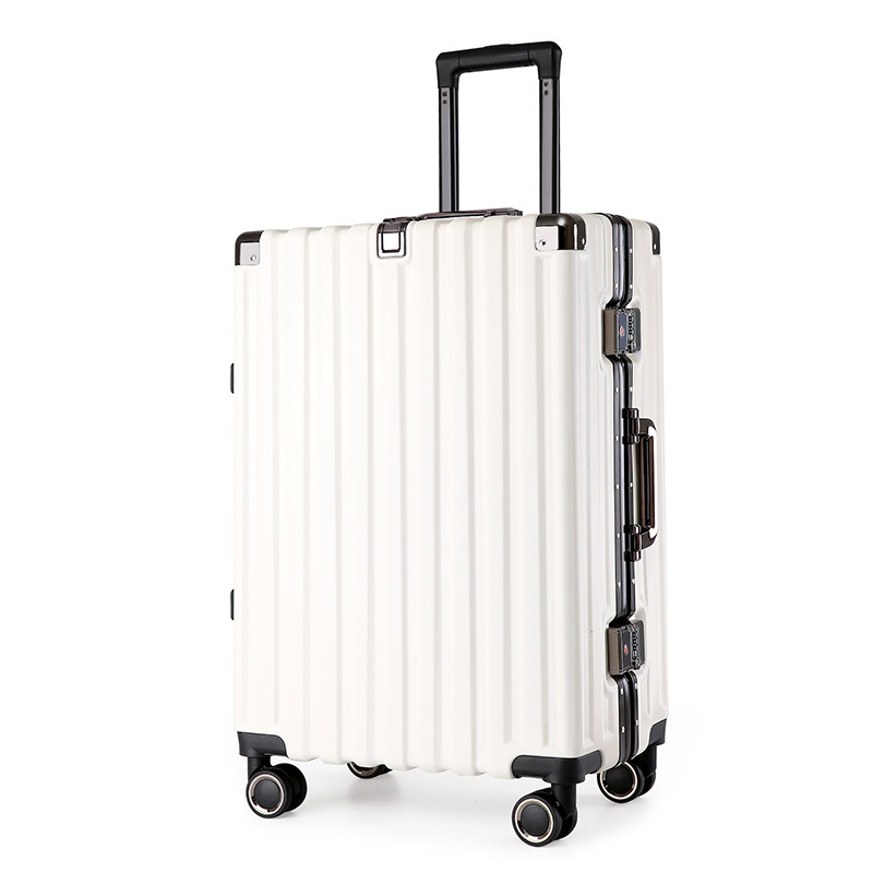 V888-ELOSUNG11013-206404-00 Aluminum Alloy Hard-Shell Suitcase with TSA Lock -22" Spinner Luggage in White - Image 1