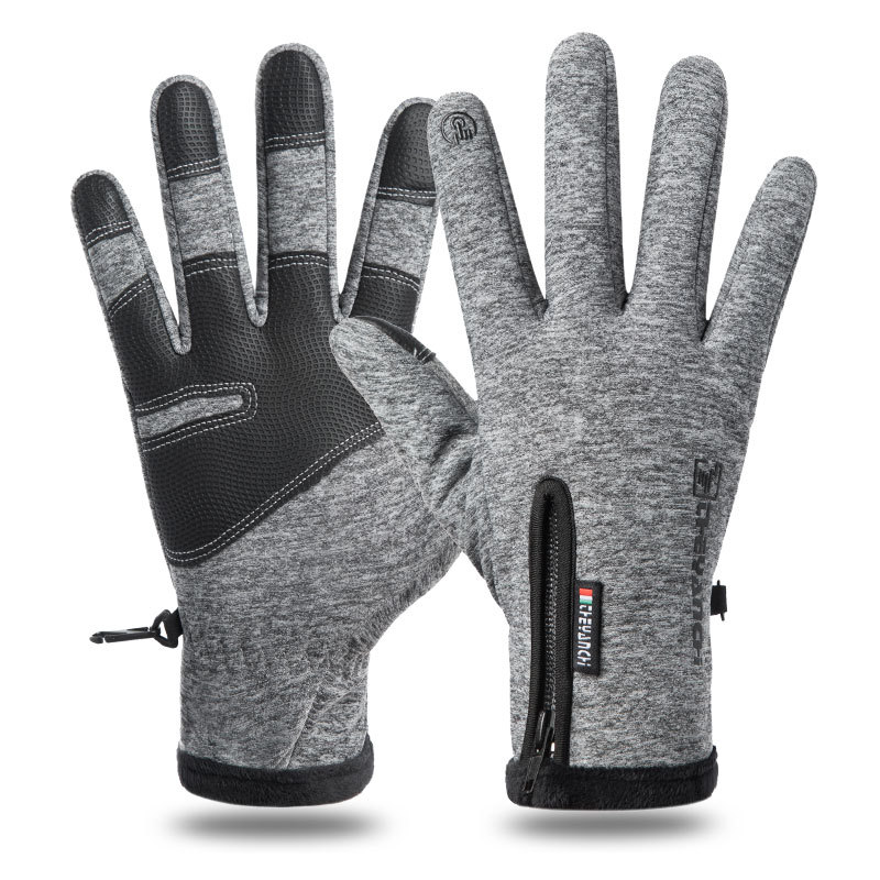V888-ELOSUNG11050-206430-00 Touchscreen Winter Gloves|Waterproof, Windproof Thermal Gloves for Men Q9063 M size Grey - Image 1
