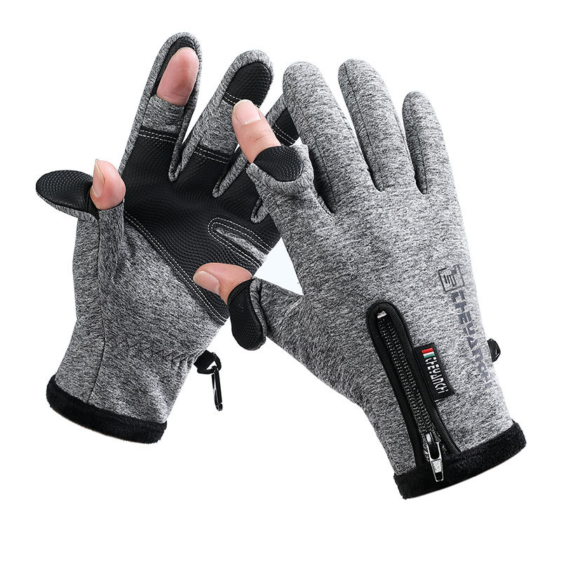 V888-ELOSUNG11058-206438-00 Convertible Fingerless Winter Gloves | Waterproof, Windproof Thermal Gloves with Touchscreen Compatibility Q808 L size Grey - Image 1