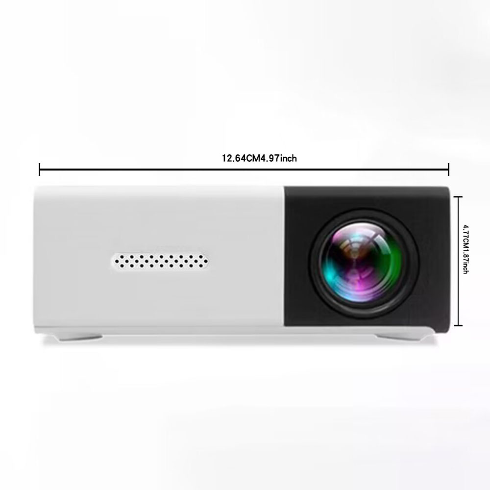V888-ELOSUNG11140-206944-00 Mini Home Portable Cinema Projector - LED Compact Entertainment Projector for Movies & Gaming (White+black) - Image 1