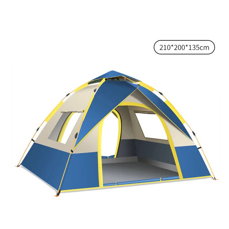 V888-ELOSUNG11293-208902-00 Blue 3-4 Person Lightweight Camping Tent (210*200*135cm) | UV Protection Silver Coated, Dual Doors & Windows - Image 1