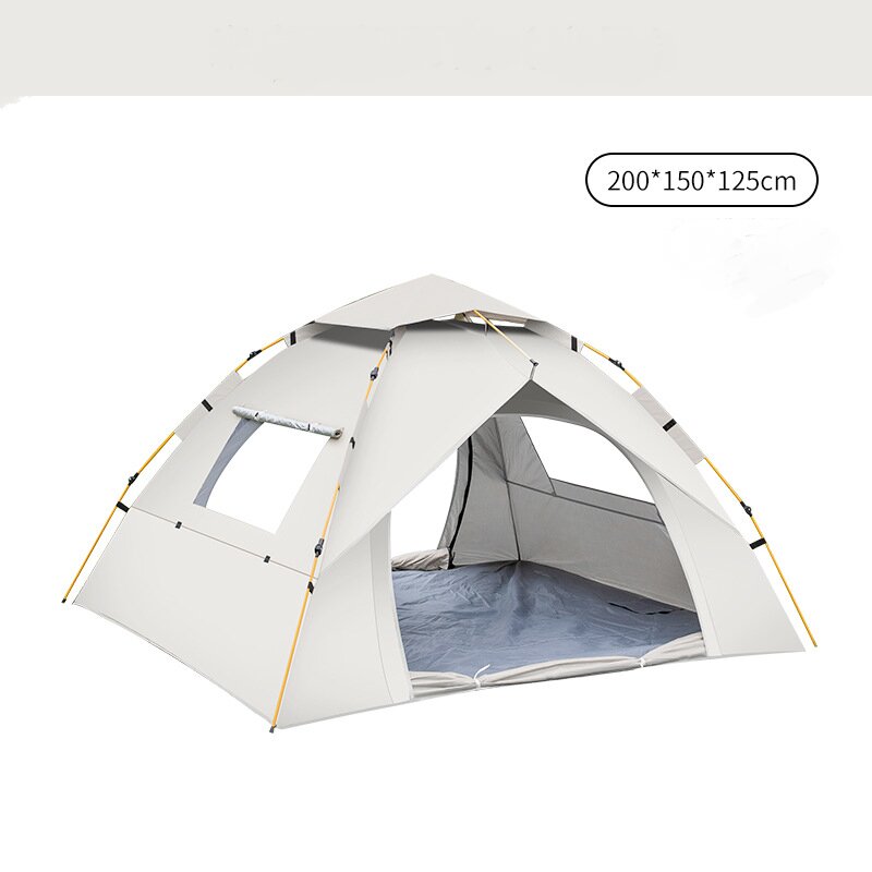 V888-ELOSUNG11297-208906-00 Beige 2 Person Lightweight Camping Tent (200*150*125cm) | UV Protection Silver Coated, Dual Doors & Windows - Image 1
