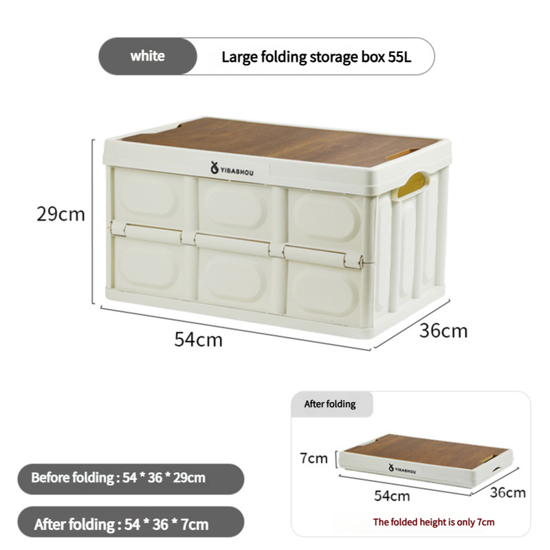 V888-ELOSUNG11299-209172-00 54 x 36 x 29 cm Collapsible White Outdoor Storage Box | Large Capacity, Foldable to 7 cm, Durable Design - Image 1