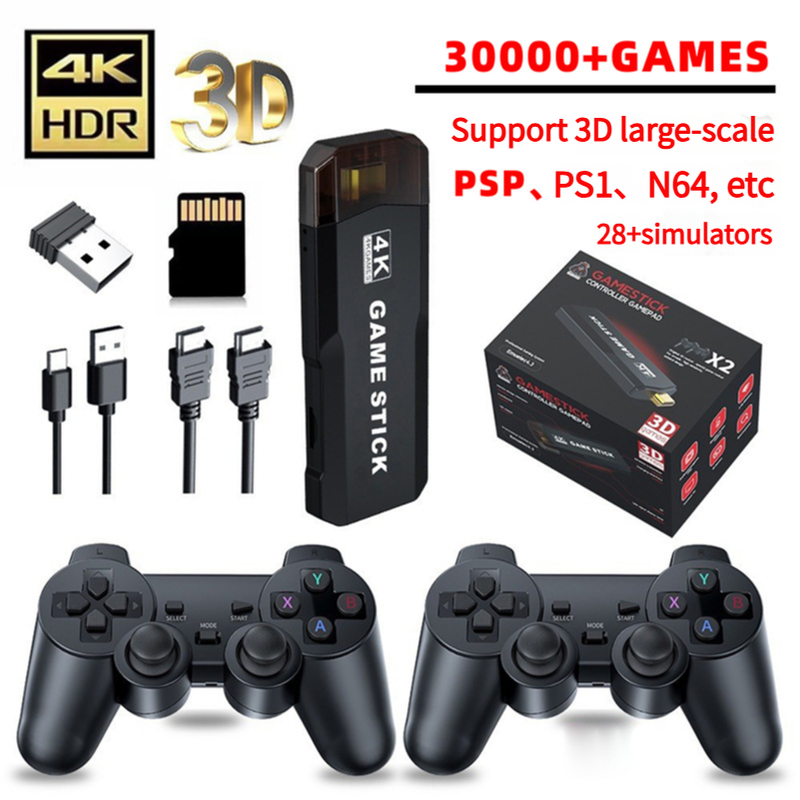 V888-ELOSUNG11513-209429-00 4K 3D Wireless Retro Game Console - 30,000+ Games with Dual Controllers, Supports PSP/PS1/N64 & 28+ Emulators - Image 1