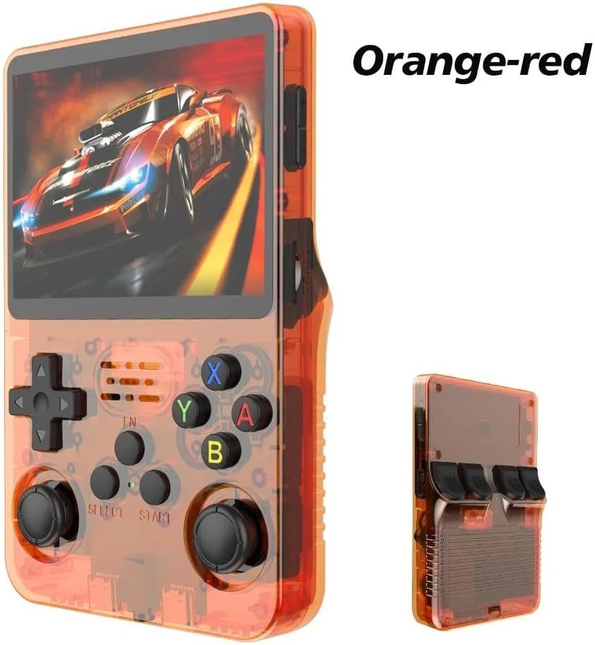 V888-ELOSUNG11646-209618-00 Orange-red Retro Portable Gaming Console with 128GB, 2 Memory Card - 3D Games, HD Display, and Dual Joysticks - Image 1