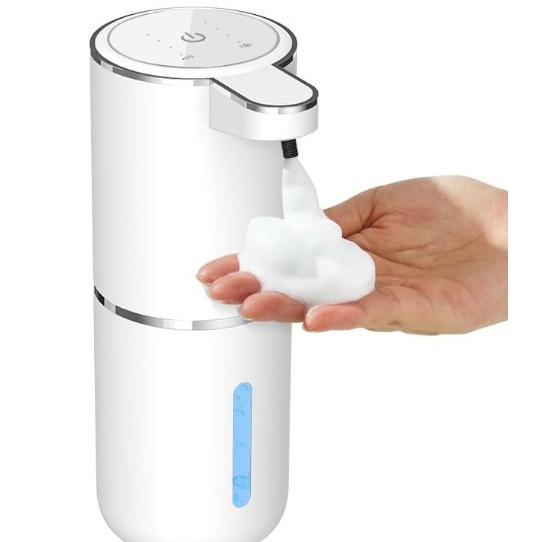 V888-ELOSUNG11694-209762-00 White Automatic Foaming Soap Dispenser with Rechargeable Battery, Touch Control, and 380ml Capacity - IPX5 Waterproof - Image 1