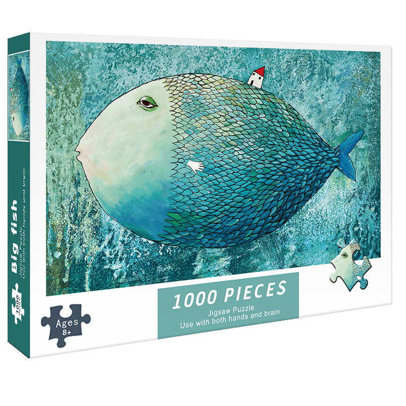 V888-ELOSUNG11864-210119-00 (2 PCS) 1000-Piece Big Fish Jigsaw Puzzle - High Difficulty Stress-Relief Toy - Image 1