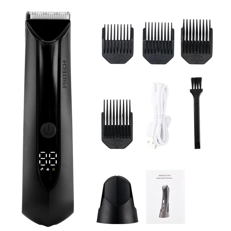 V888-ELOSUNG11905-210498-00 Men's Electric Hair Removal Trimmer - Smart Digital Display, Rechargeable Private Area Shaver, Model PR-8003 - Image 1