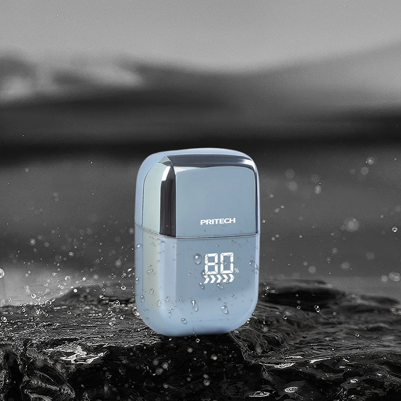V888-ELOSUNG11906-210503-00 PRITECH Smart Portable Mini Electric Shaver - Digital Display, Model RSM-2289, Light Blue - Image 1