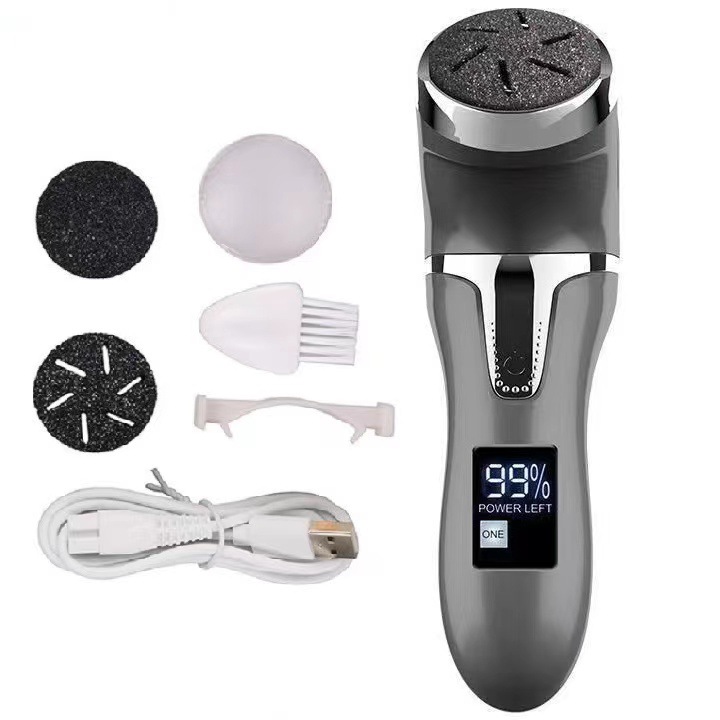 V888-ELOSUNG11979-211261-00 Black Electric Foot Callus Remover - Rechargeable Waterproof Pedicure Tool with Automatic Dead Skin Removal - Image 1