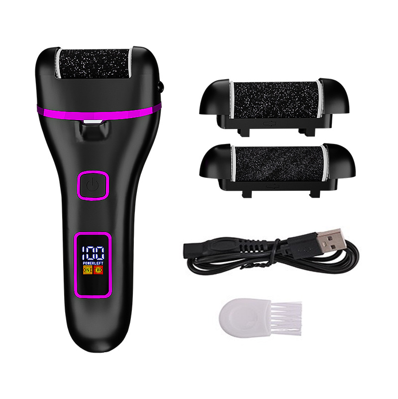 V888-ELOSUNG11983-211268-00 017 Black Electric Foot Callus Remover - Rechargeable Waterproof Pedicure Tool with Automatic Dead Skin Removal - Image 1