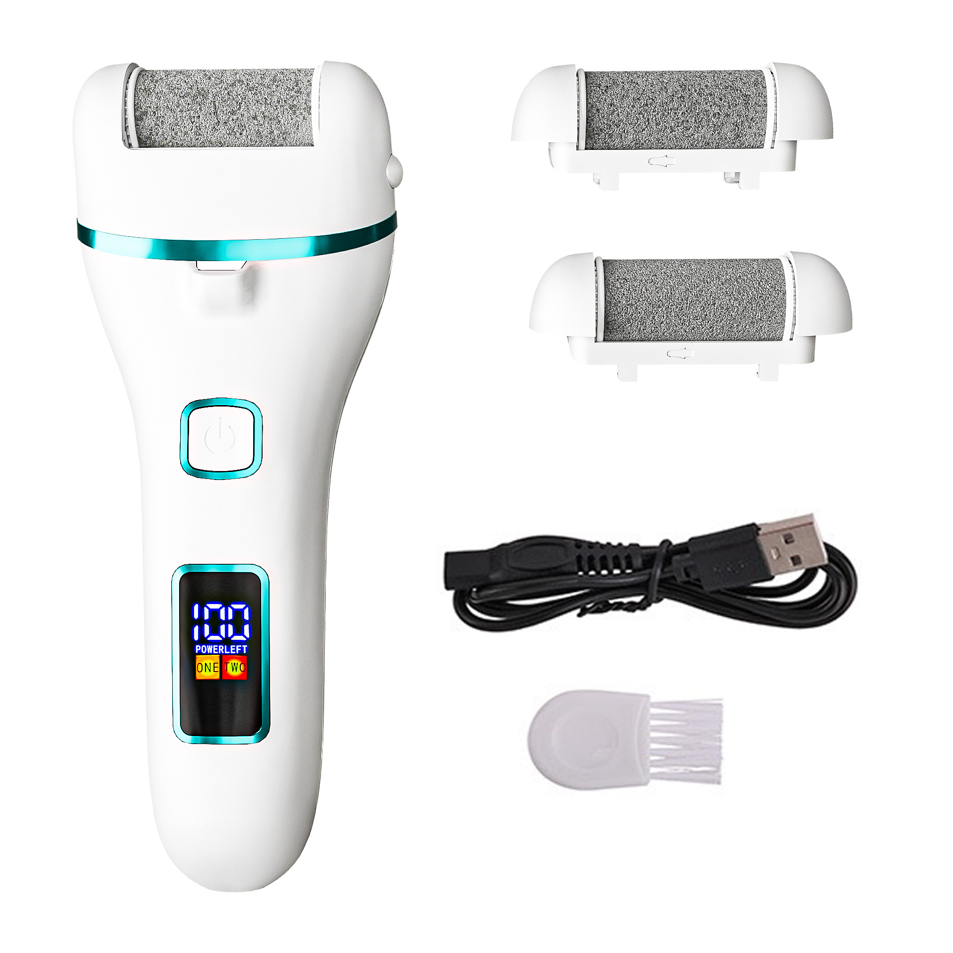 V888-ELOSUNG11984-211269-00 017 White Electric Foot Callus Remover - Rechargeable Waterproof Pedicure Tool with Automatic Dead Skin Removal - Image 1