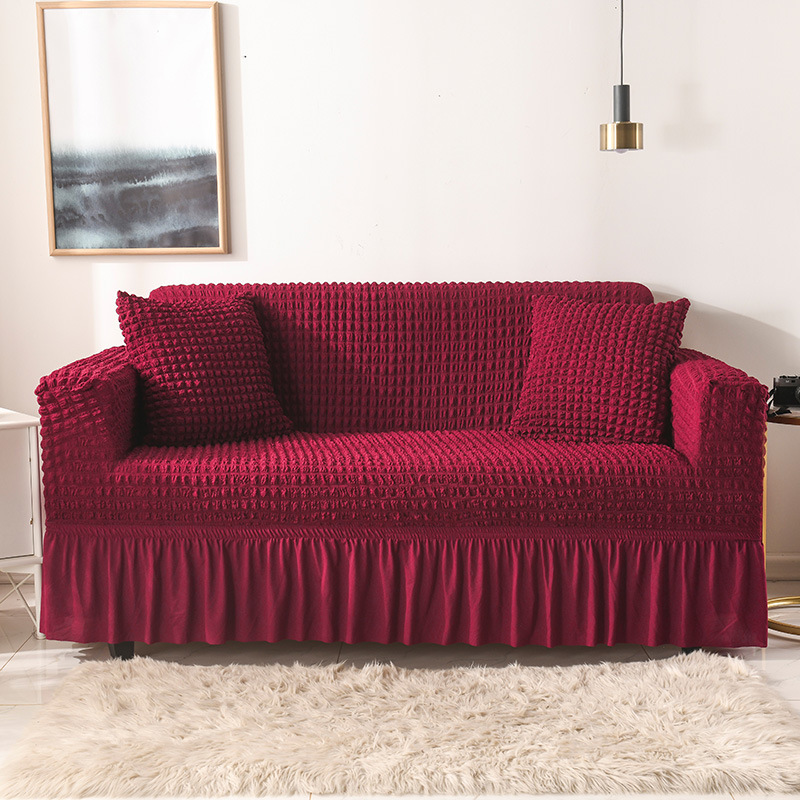 V888-ELOSUNG1199-202552-00 Elastic sofa cover wine red (190-230cm) - Image 1