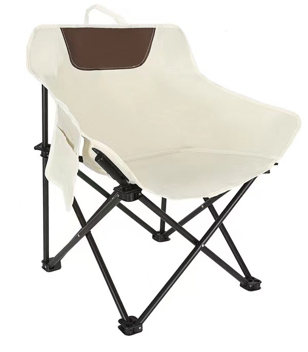 V888-ELOSUNG12055-210145-00 White Outdoor Folding Camping Chair – Portable Lounge Chair, Lightweight Beach Chair, Fishing Stool, and Picnic Seat, Perfect for Outdoor Adventures - Image 1