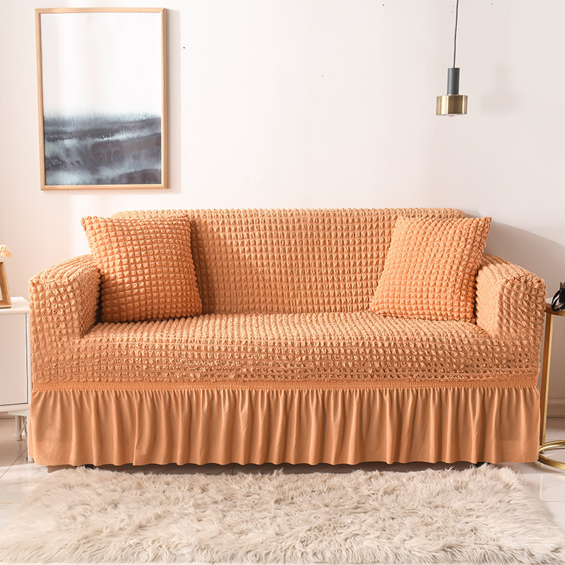 V888-ELOSUNG1209-202543-00 Elastic sofa cover orange (190-230cm) - Image 1