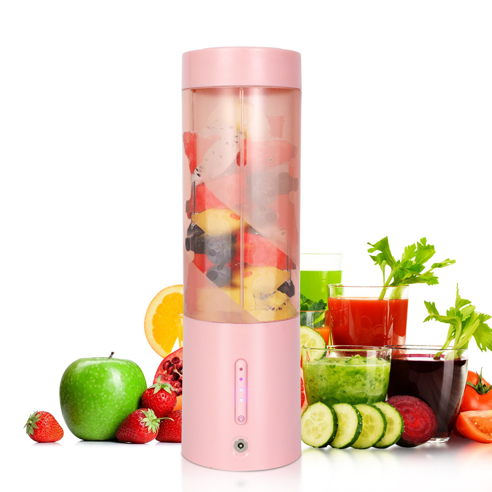 V888-ELOSUNG12250-211104-00 Pink Portable Juicer - Magnetic Charging Fresh Juice Blender, Multifunctional Ice Crushing Fruit Mixer - Image 1