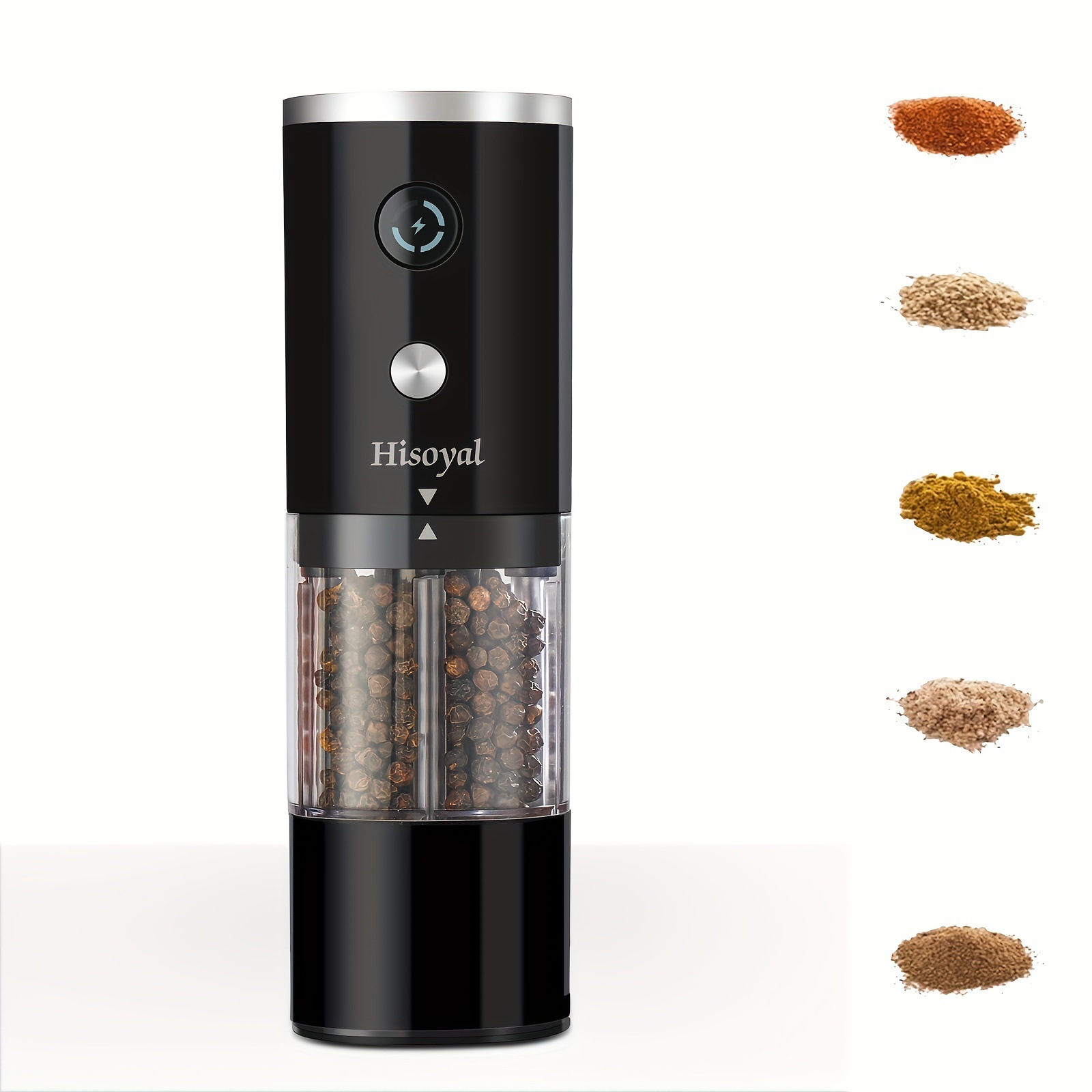 V888-ELOSUNG12301-211031-00 Electric Pepper Grinder, Automatic Gravity Spice Mill for Black Pepper, Sea Salt, Coffee Beans, and More - Image 1