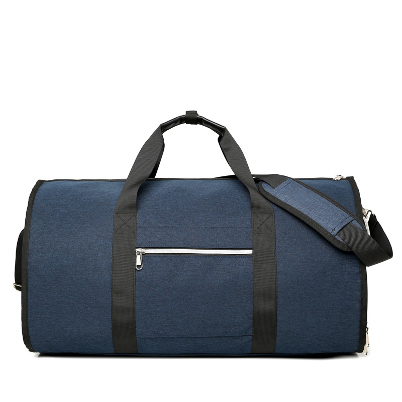 V888-ELOSUNG12327-211489-00 Blue Multi-Functional Travel Duffel Bag with Suit Storage, Foldable Garment Bag for Business Trips - Image 1