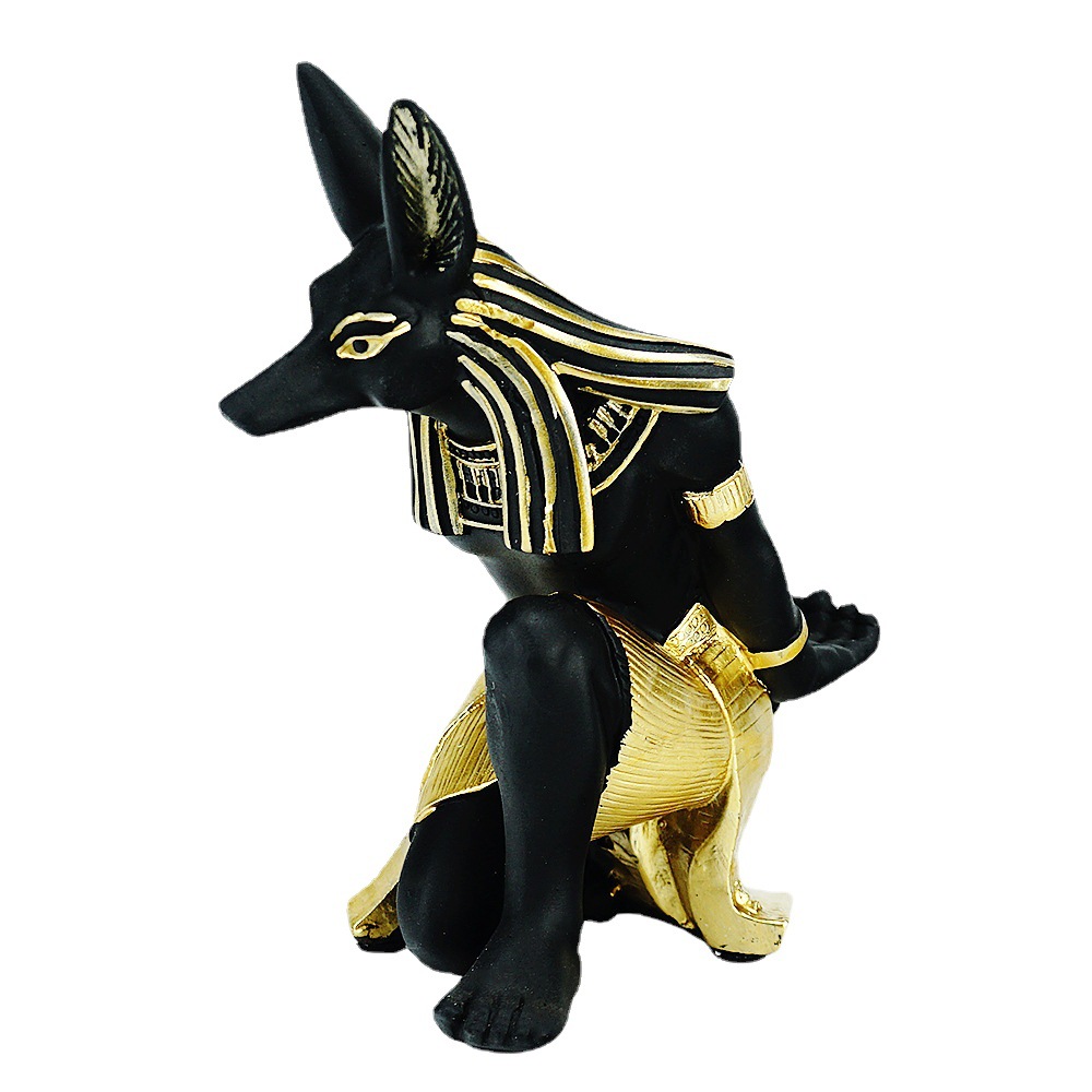 V888-ELOSUNG12453-211754-00 Egyptian Anubis Dog Wine Rack – Unique Resin Wine Holder for Home Decor - Image 1