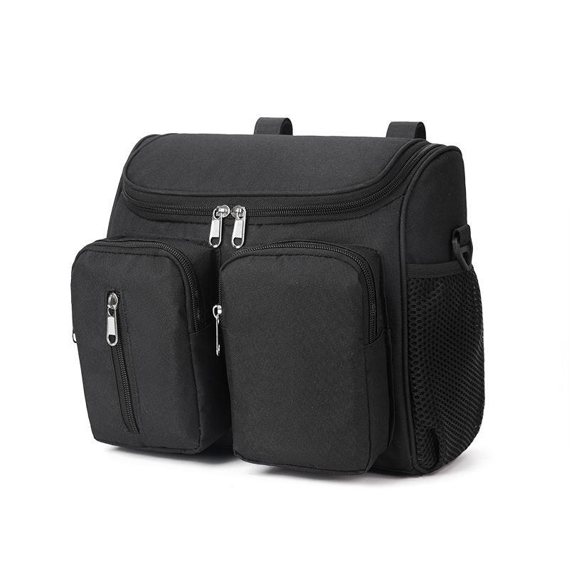 V888-ELOSUNG12522-212257-00 Black Universal Stroller Organizer Bag - Multi-Pocket Hanging Storage Bag for Baby Essentials - Image 1