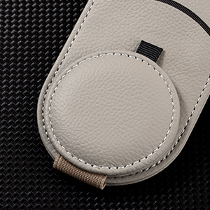 V888-ELOSUNG12639-212676-00 Beige Multifunctional Car Sun Visor Glasses Clip with Card Holder - Compact and Convenient - Image 1