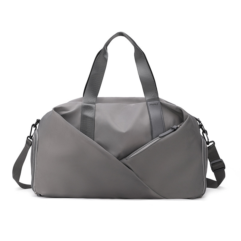 V888-ELOSUNG12922-213891-00 Grey Stylish Gym Travel Bag with Shoe Compartment, Lightweight and Durable Design - Image 1