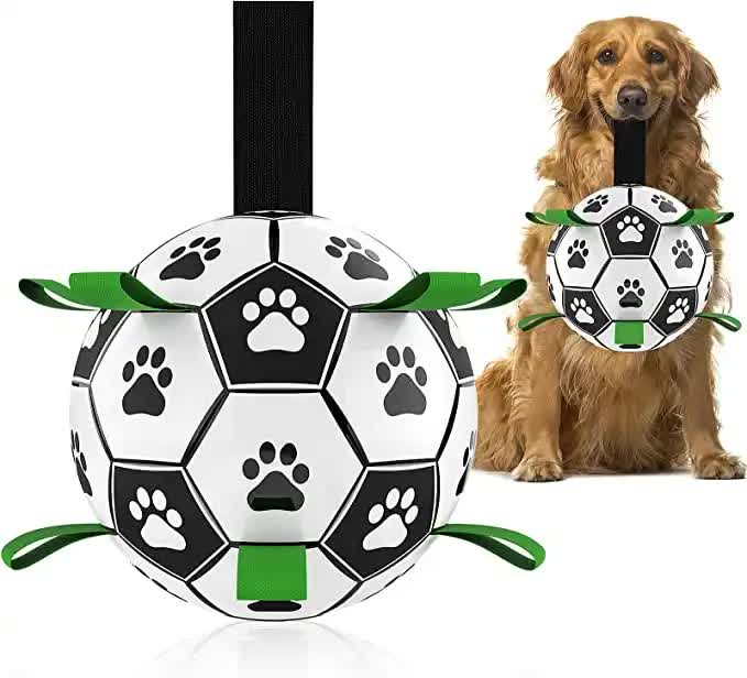 V888-ELOSUNG13026-210065-00 19*19cm Interactive Dog Toy Soccer Ball with Rope | Outdoor Fetch & Tug Play for Dogs | Training & Exercise Pet Toy - Image 1