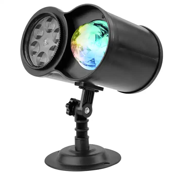 V888-ELOSUNG13052-210107-00 Bracket Outdoor Waterproof Lawn Dual-Tube Projection Light – LED Halloween & Christmas Dynamic Water Ripple Animation, Replaceable 12 Slides, Stake or Stand Mountable - Image 1