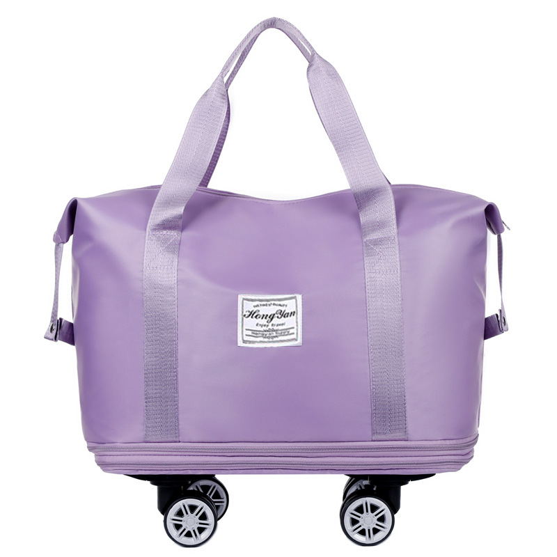 V888-ELOSUNG13068-210212-00 Light Purple Large Capacity Travel Bag with Expandable Design, Waterproof & Wet-Dry Separation, 360° Spinner Wheels - Ideal for Students, Business, and Maternity - Image 1