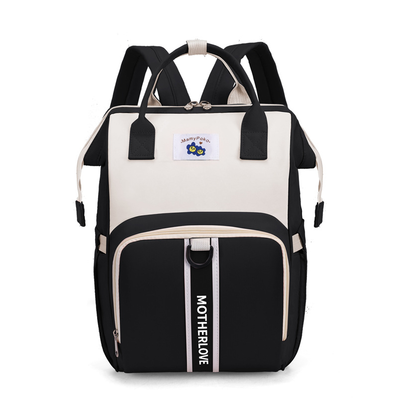 V888-ELOSUNG13105-210328-00 Black New Large Capacity Mommy Bag – Portable and Lightweight Multi-Function Diaper Backpack, Stylish Baby and Mom Storage Bag - Image 1