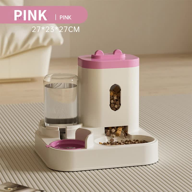 V888-ELOSUNG13238-210648-00 Pink Automatic Pet Feeder and Water Dispenser - Smart Dog Bowl & Cat Feeder, Universal Pet Feeding Station, Electric Pet Water Fountain - Image 1