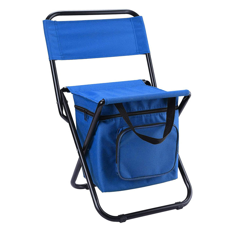 V888-ELOSUNG13305-211249-00 Blue Portable 3-in-1 Folding Camping Chair with Storage Bag, Backrest, and Insulated Cooler for Outdoor Fishing, Hiking, and Picnics - Image 1