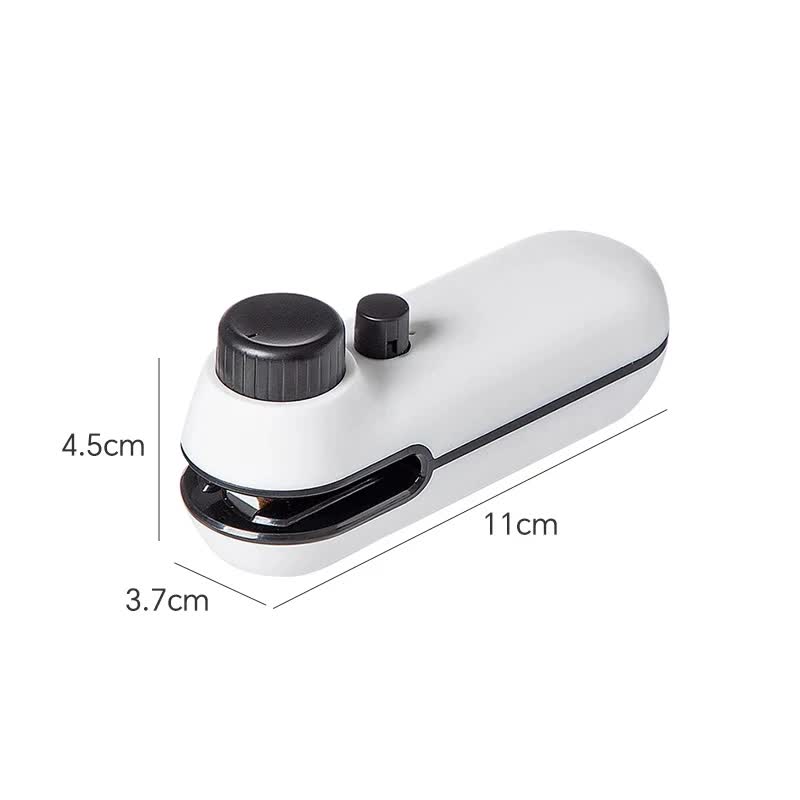 V888-ELOSUNG13333-211013-00 White Portable Mini Food Vacuum Sealer - Convenient Household Snack Bag Sealing Machine - Image 1