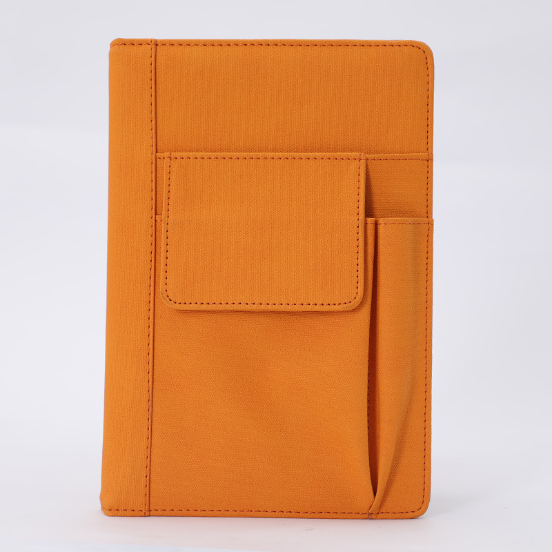 V888-ELOSUNG13749-212638-00 Orange A5 Multi-Functional PU Leather Notebook with Pockets - Office Planner and Journal - Image 1