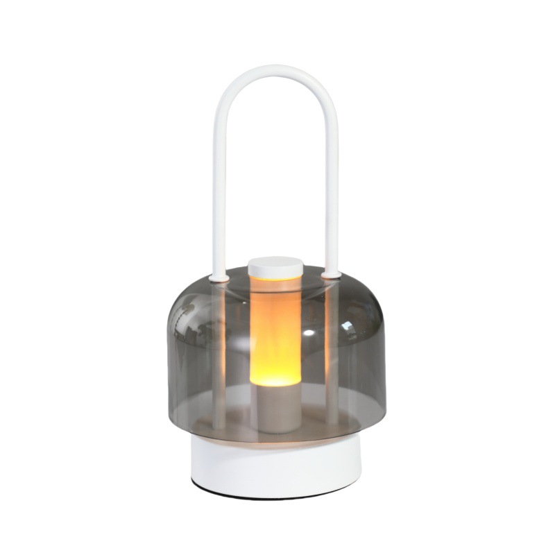 V888-ELOSUNG13985-214096-00 White Portable Rechargeable LED Lantern -Touch Control, Adjustable Brightness, USB Charging - Image 1