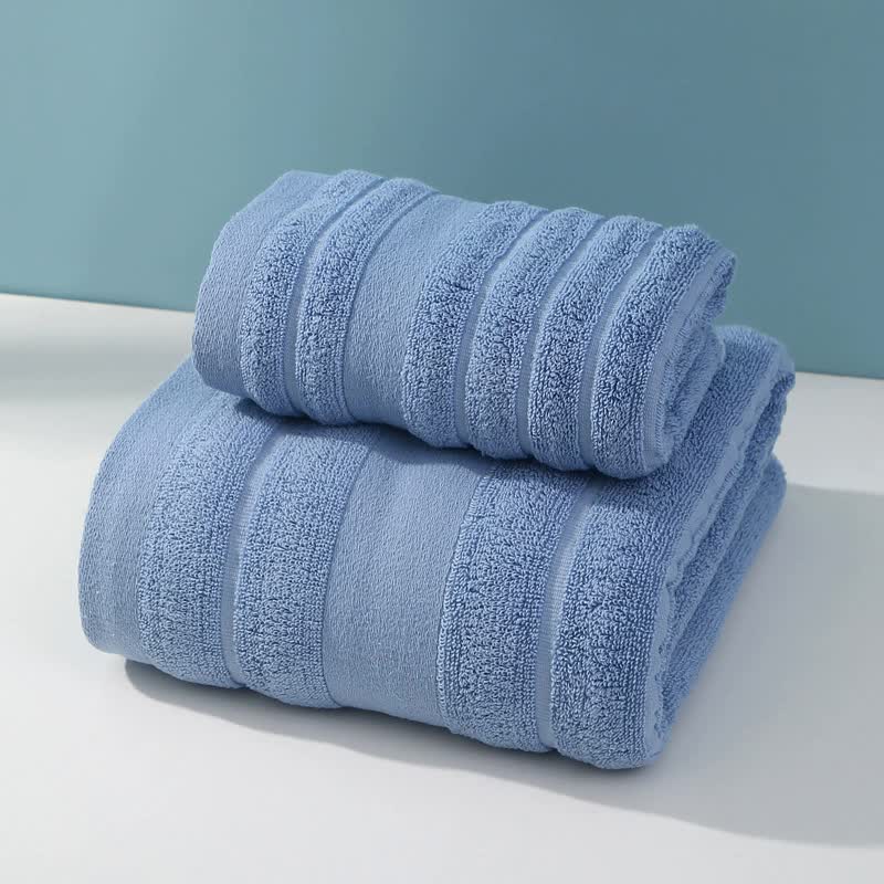 V888-ELOSUNG14500-224179-00 Blue Premium Soft Cotton Towels Set – Absorbent, Quick-Dry, Comfortable and Durable, Available in Multiple Colors - Image 1